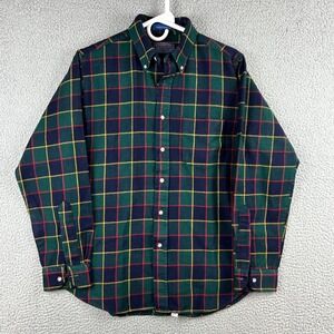 Pendleton Wool Shirt Mens Medium Sir Pendleton Flannel Green Blue Plaid Made USA